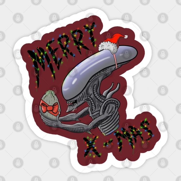 Merry Xenomorphmas Sticker by Sbooky